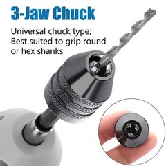 Mini Keyless Drill Chuck Adapter 1/4″ Hex Shank Quick Change Converter