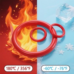 Red Silicone O Rings Seals 5.3mm Cross Section 30mm-530mm ID Food Grade O Ring