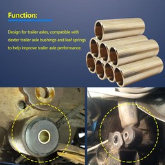 8pcs 1‑3/4in Bronze Leaf Spring Bushing Kit 9/16in ID Trailer Accessories Fit