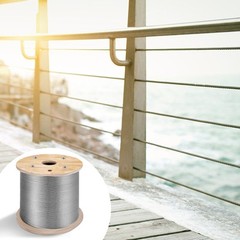 VEVOR T316 1000ft Stainless Steel Cable 1/8″ 1×19 Wire Rope Cable Railing