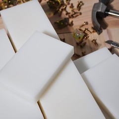 GYOFFULL HDPE Block White PE Polyethylene Rectangular Solid 2″x12″x3″,