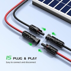 Bateria Power Solar Connectors for 2 Solar Panels, IP68 Waterproof Solar Pane…