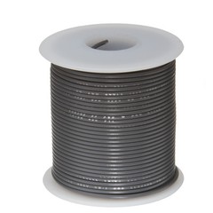 22 AWG Gauge Solid Hook Up Wire Gray 100 ft 0.0253″ UL1007 300 Volts
