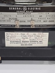 General Electric Power Relay Model 12iCW51A2A 5 Amp 120V 60 Cycles Pickup 25/100