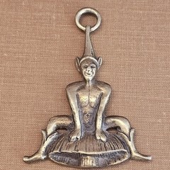 Vtg Solid Brass Elf on Mushroom Figurine Small Pixie Statue Cottagecore Fairy