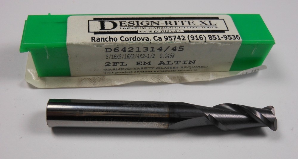 Carbide Corner Radius End Mill 5/16″ 2FL AlTiN 0.0450″ D6421314/45
