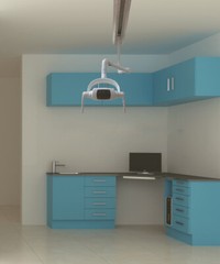 Dental Oral Light Operate Medical Lamp 6 LED Lens Ceiling Mount with Support Arm