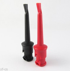 6pcs High Quality Nylon PA Copper Large Test Hook Clip 55mm Red + Black