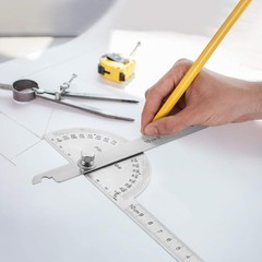Compact 10cm Stainless Steel Angle Finder – Ideal for Architects & Students