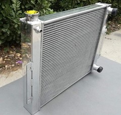 Aluminum Radiator & Fan JEEP CJ7 CHEVY V8 LS SWAP 1976-1986 CJ Crossflow MT