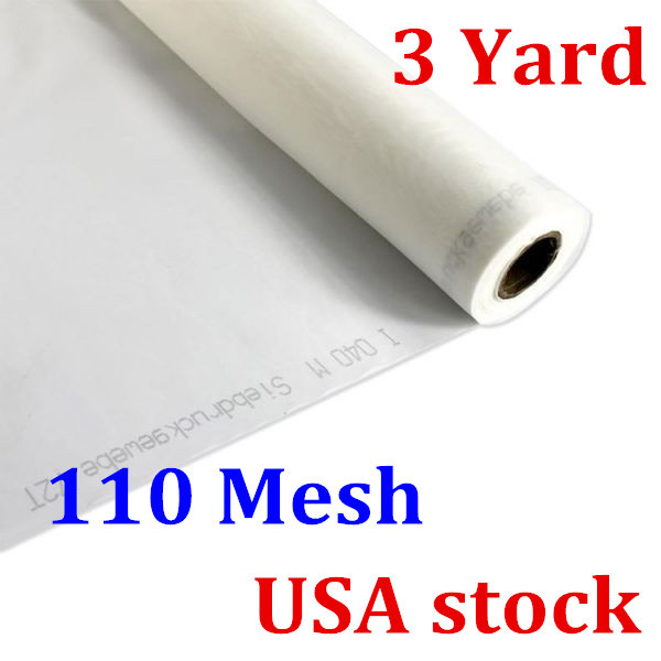 USA!! 3 Yards Silk Screen Printing Fabric 110 Mesh 43T / 110 – 108″ L Hot Sale