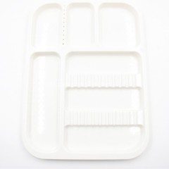 Autoclavable 135°C Dental Separate Divided Tray Plastic & 10 Drilled Holes White