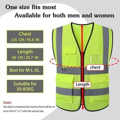 10 Pack Reflective Mesh Safety Vest, Breathable Hi Vis Vest Construction Work…