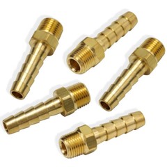 10 x 1/4(6mm) In Hose Barb to 1/8 Inch Male Thread Fitting, Brass Connector
