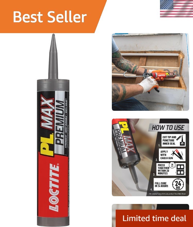 PL Max Waterproof Construction Adhesive 9oz – Strong All-Weather Bond