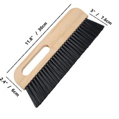 Large Concrete Hand Brush 11.8in Horsehair Masonry Cleaning Tool Wood Handle