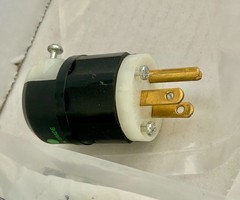 Set of 5 : Leviton 8215-C 15 Amp 125V NEMA 5-15P 2P 3W Straight Blade Plug