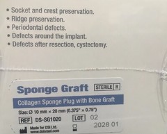 Dental Implant Surgical Sterile Sponge Graft Bone Socket Plug Ø10mm L20mm