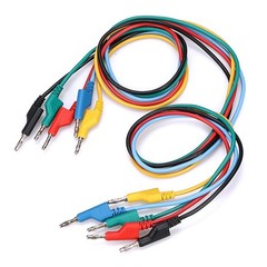 Sumnacon 5pcs Banana to Plug 3.3Ft/1M, Black, Blue, Green, Red, Yellow
