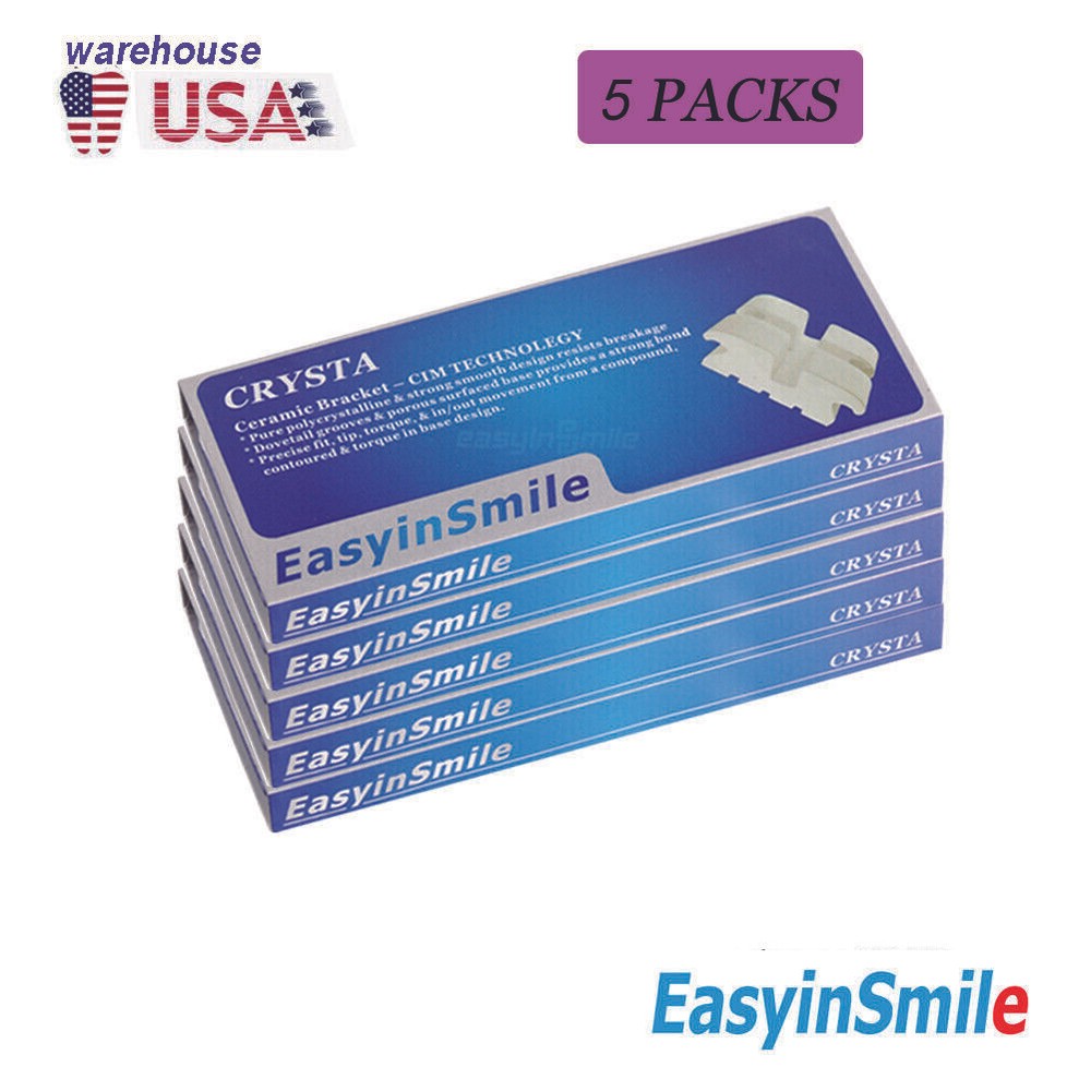 5 Sets Dental Ceramic Orthodontic Brackets ROTH/MBT 0.022 345 Clear Braces