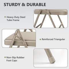 Make Changes Folding Chairs 4 Pack Pu Leather Padded Folding Chairs For Outside
