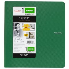 Five Star 1 Inch 3 Ring Binder, Plastic, Green (38898) 1″ Ring,