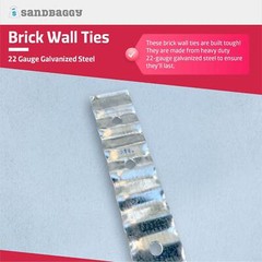 Sandbaggy Corrugated Brick Wall Tie – 22 Gauge Steel (7/8″ x 6-9/16″)