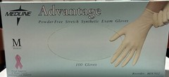 Medline MSV502 Advantage Powder Free Stretch Synthetic Exam Gloves Case of 1000