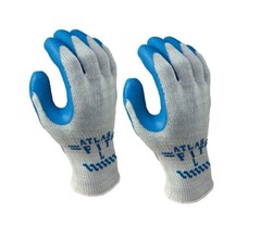 2 ~ Atlas Fit Unisex Indoor/Outdoor Coated Work Gloves Blue/Gray LARGE 1 pair