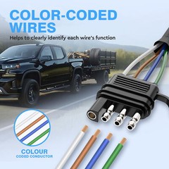7 Pin RV Trailer Plug 7 Way Round Blade Connector Towing Wiring Adapter Socket