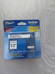 Brother TZE2312PK 12mm Black on White Tape – 2 Pack