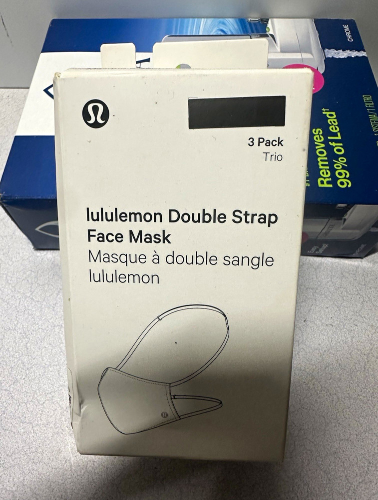lululemon Double Strap Face Mask 3 Pack Trio One Size BLK/HGdp/BLK