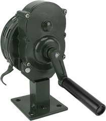 BASE MOUNT LOUD! HAND CRANK MANUAL OPERATED AIR RAID ALARM METAL PORTABLE SIREN