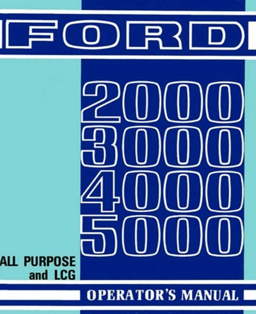 Farm Tractor Owner’s Operator Manual Ford 2000 3000 4000 5000 Tractor P180