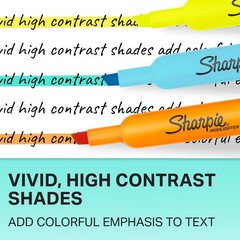 Sharpie Tank Highlighters, Chisel 12 Count (Pack of 1), Assorted Fluorescent