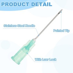 100 Pcs 21G Tip Dispensing Needle with Luer Lock 1.69″, Green