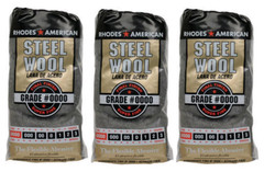 3~ Rhodes American 0000 Grade Super Fine Steel Wool Pad 12pk Flexible Heavy duty