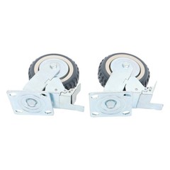 4 Pcs 6″ Heavy Duty Swivel Caster Wheels 2 Straight Wheels, 2 With Safety Brake