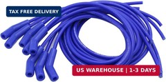 1 Set SHLPDFM Spark Plug Wires 8.5mm Blue Universal 135 / 45 Degree Hei Spark Pl