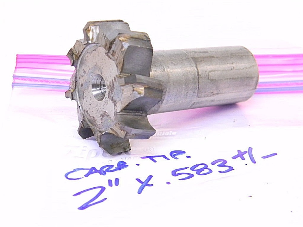USED STRAIGHT TOOTH CARBIDE TIPPED WOODRUFF KEYSEAT CUTTER 2″ x .583+/-