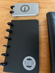Vintage Levenger black Leather disc binder planner Circa date Book & notes NICE