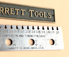 Rare Antique The L.S. Starrett Co. Hardened Steel Piano Center & Tuning Pin Gage