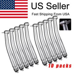 10 pcs Dental High Speed Handpiece Standard Push Button Single Way Spary 4 Hole