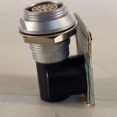 Lemo ECG.3B 18-pin Right Angle Connector Soldered On Pcb