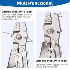1/16IN 66FT Wire Rope Crimping Tool with 150pcs Aluminum Crimp Sleeves