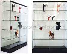 72-Inch Tempered Glass Tower Display – Frameless Showcase with Locks and Shelves