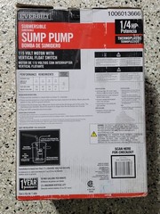 Everbilt 1/4 HP Thermoplastic Submersible Sump Pump Vertical Switch HDSP25V. NEW
