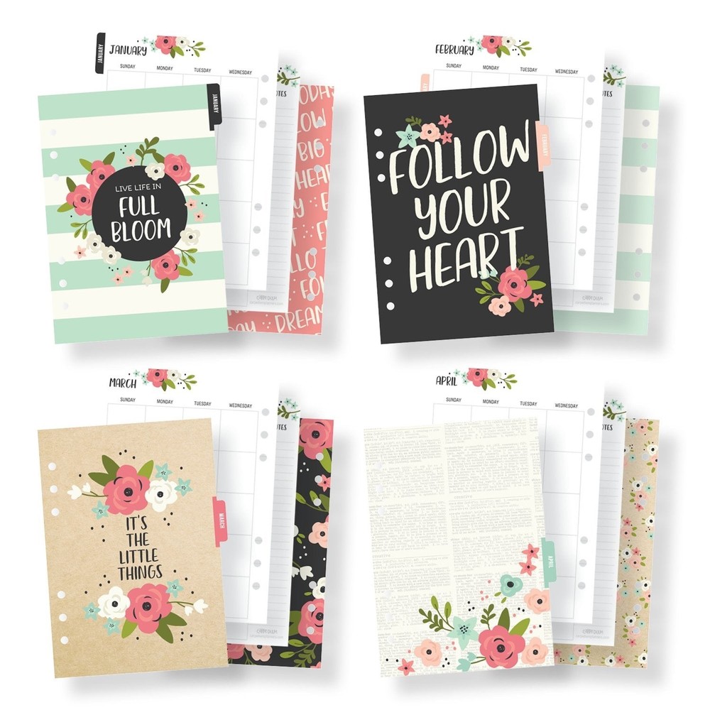 Carpe Diem Undated A5 Monthly Planner Inserts – Bloom