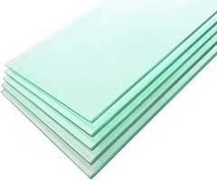 5-Pack Tempered Glass Shelf Panels – 10″ x 36″ Clear Rectangular Floating