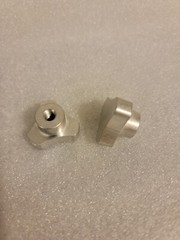 2 Sets of 2 Lobed Knob Female 3 Points, Hole 1/4-20 THD/ 1 1/8” O.D. Aluminum